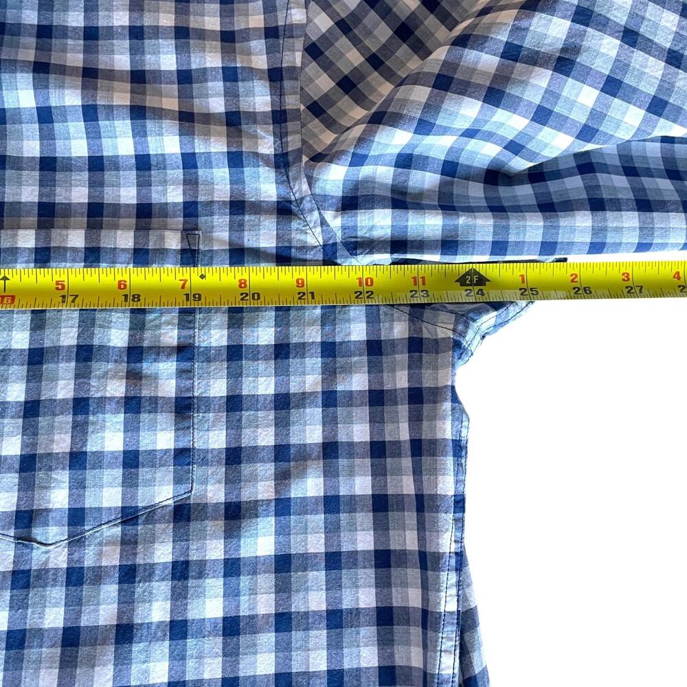 Banana Republic Men’s L Button Down Shirt Blue Check Soft-Wash Standard Fit Exce - Picture 7 of 9